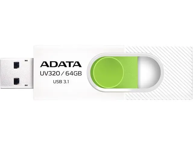 Memorie, Adata 64GB UV320 USB 3.2 Gen1 Flash Drive, alb