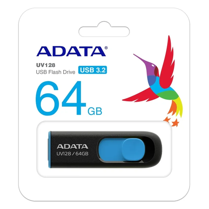 Памет, ADATA UV128 64GB USB 3.2 Black - image 3