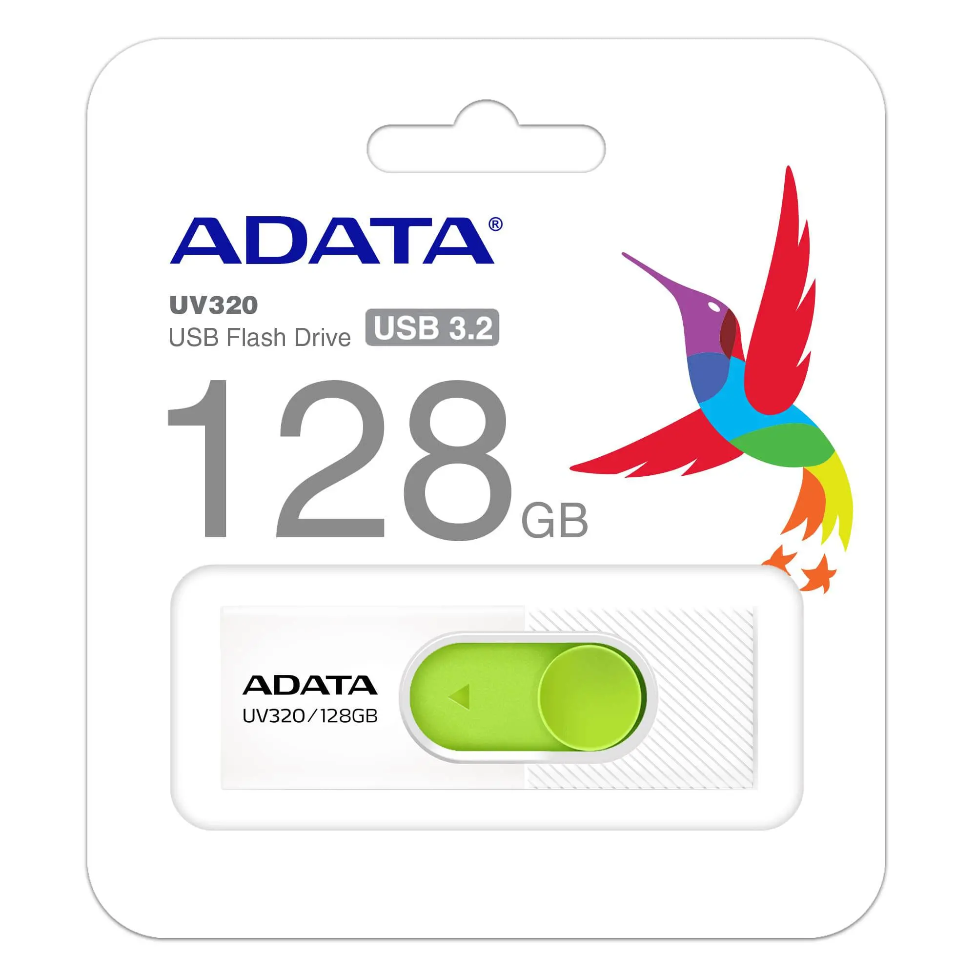 Памет, Adata 128GB UV320 USB 3.2 Gen1-Flash Drive White