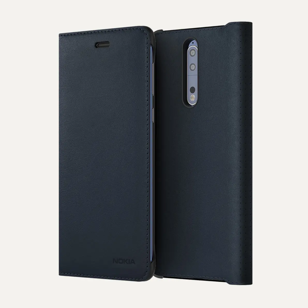 NOKIA 8 Husă flip din piele, albastru CP-801