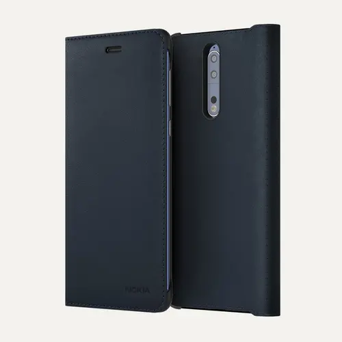 NOKIA 8 Husă flip din piele, albastru CP-801 - 1