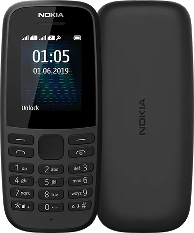Мобилен телефон, NOKIA 105 DS BLACK 2019