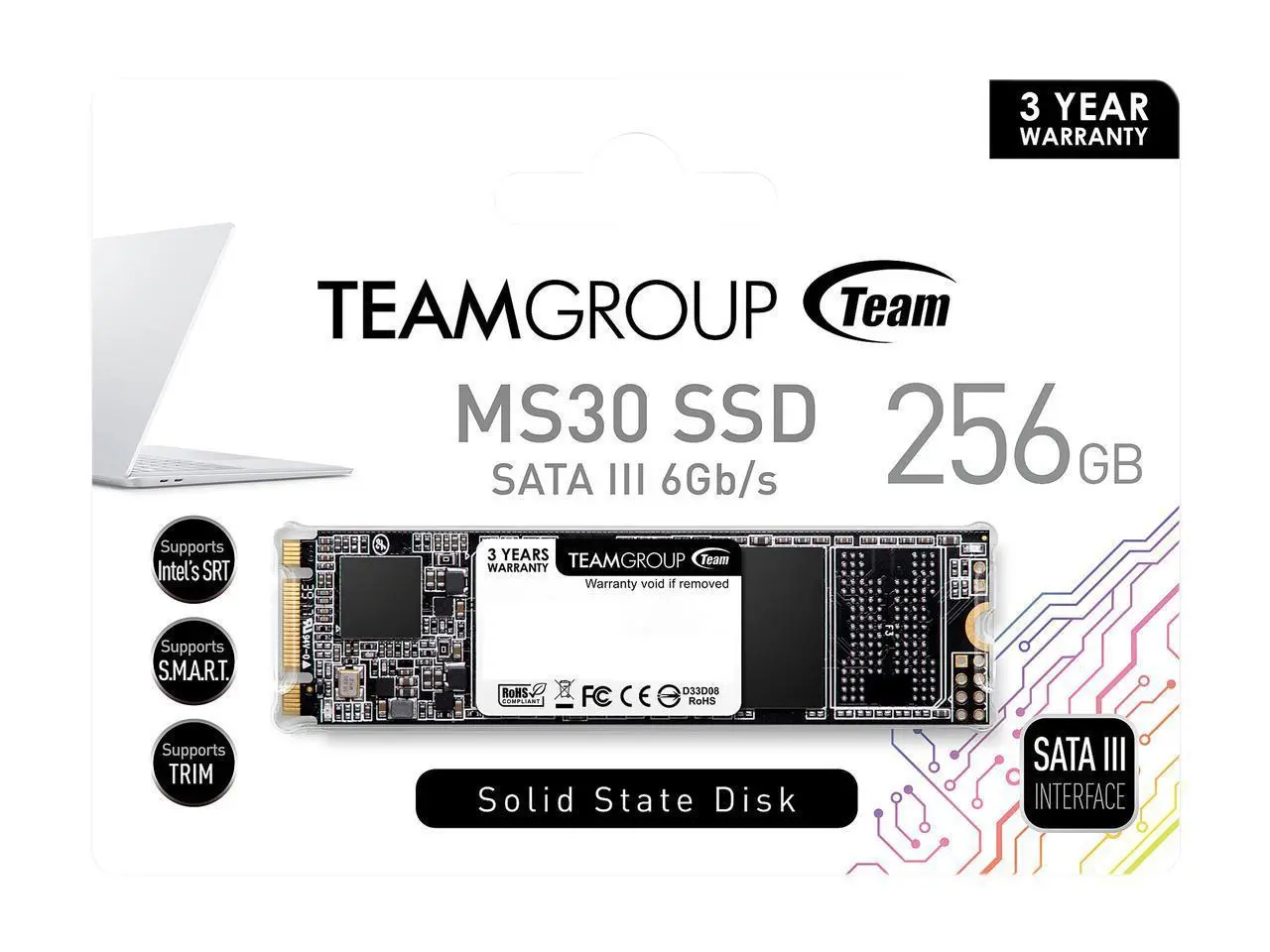 Твърд диск, TEAM SSD MS30 256G M2 SATA - image 1