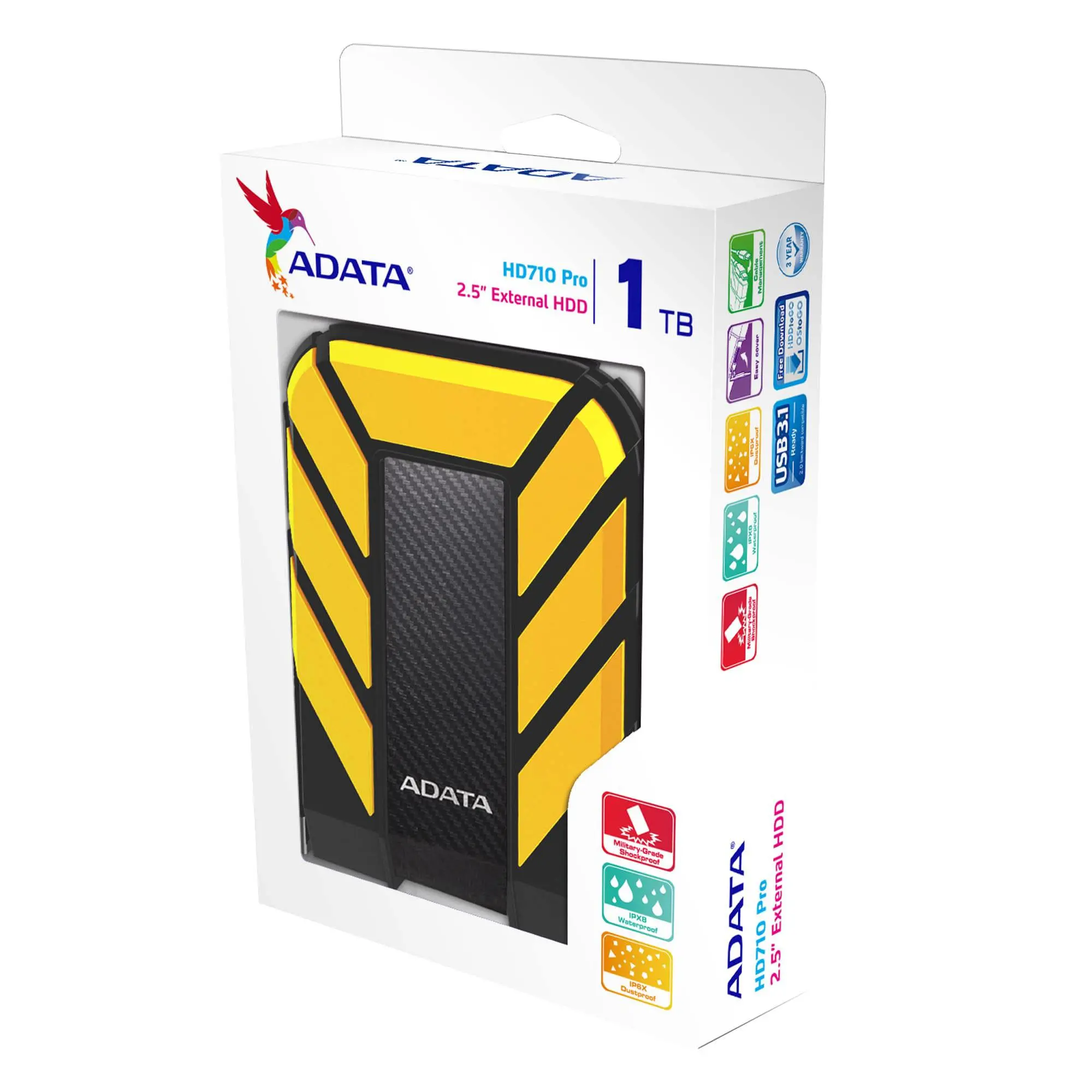 Hard disk, ADATA HD710P 1TB, galben - image 2