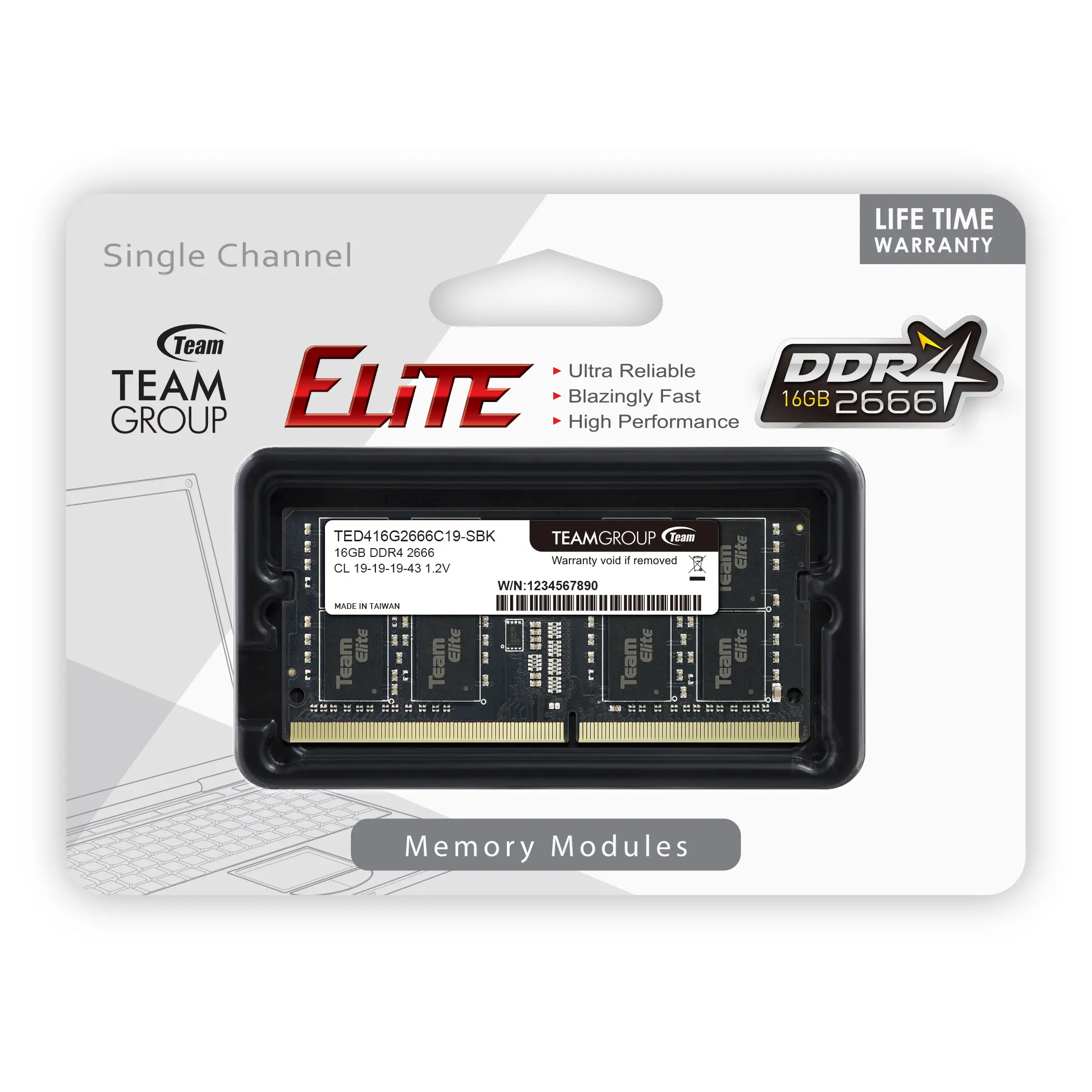 Μνήμη, 16G DDR4 2666 TEAM ELITE SODIM