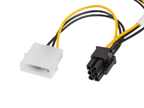 Адаптер, Lanberg HDD 2x molex (m/f) 3 pin -> btx 6 pin psu, cable 15cm - image 1