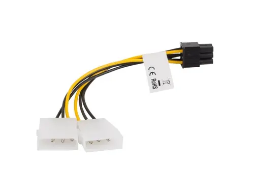 Адаптер, Lanberg HDD 2x molex (m/f) 3 pin -> btx 6 pin psu, cable 15cm