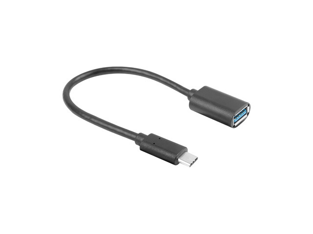 Адаптер, Lanberg Adater Cable USB-C(M) 3.1->USB-A(F) OTG 15CM Black - image 1