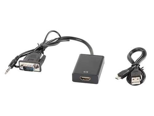 Адаптер, Lanberg adapter VGA (f) + audio 3.5mm jack -> HDMI (m)