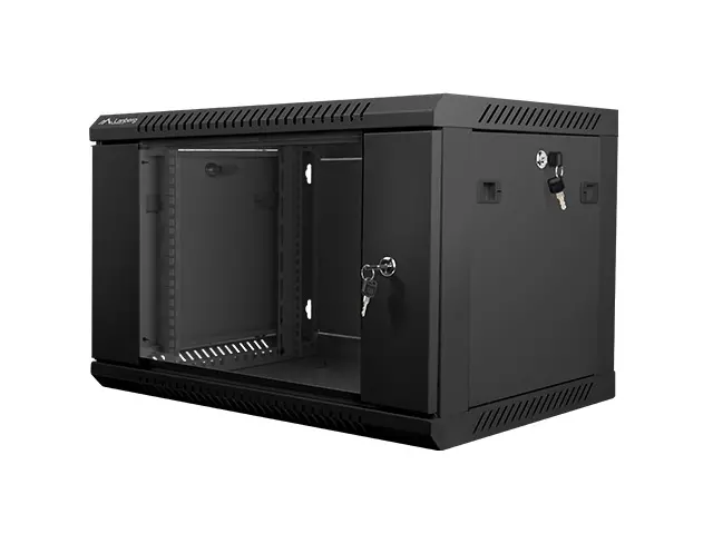 Комуникационен шкаф, Lanberg rack cabinet 19" wall-mount 6U / 600x450 for self-assembly (flat pack), black - image 2