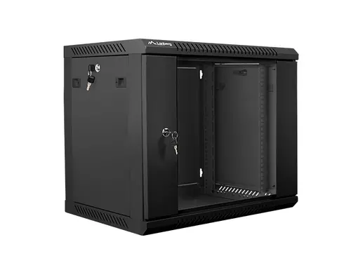 Dulap de comunicații, Lanberg rack cabinet 19" wall-mount 9U / 600x450 pentru autoasamblare (flat pack), negru - 1