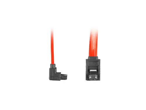 Кабел, Lanberg SATA DATA II (3GB/S) F/F cable 30cm metal clips angled, red - image 1
