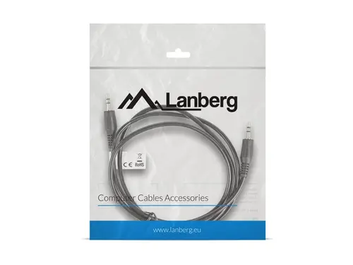 Кабел, Lanberg mini jack 3.5mm M/M 3 pin cable 1.2m, black - image 3