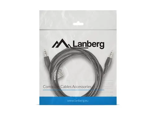 Кабел, Lanberg mini jack 3.5mm M/M 3 pin cable 2m, black - image 3