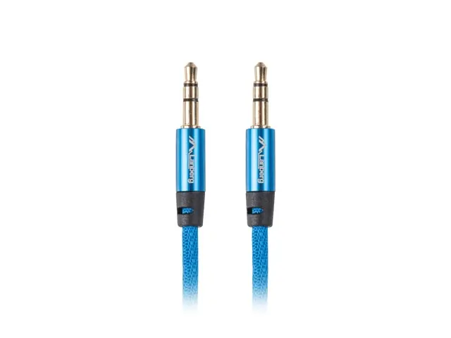 Кабел, Lanberg mini jack 3.5mm M/M 3 pin cable 2m, blue premium - image 1