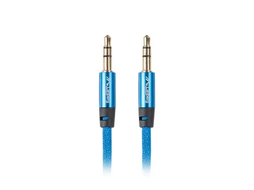 Кабел, Lanberg mini jack 3.5mm M/M 3 pin cable 2m, blue premium - image 1