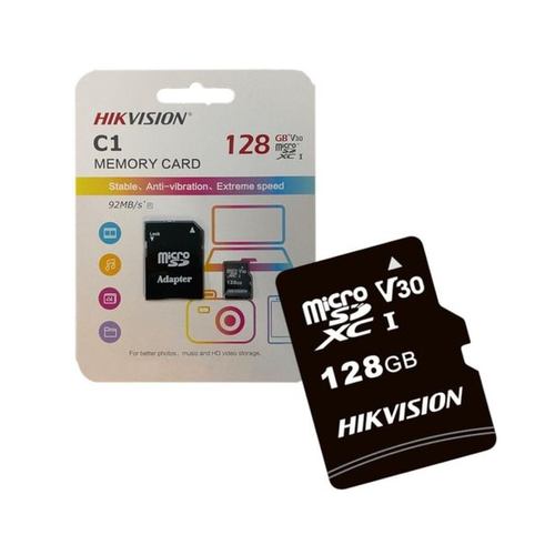 Памет, HIkVision 128GB microSDXC, Class 10, UHS-I, TLC, up to 92MB/s read speed, 40MB/s write speed
