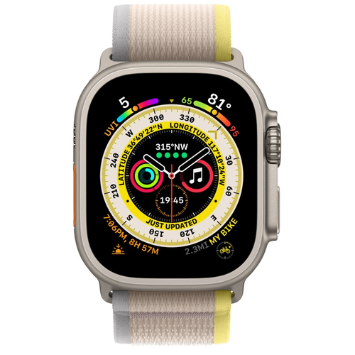 Часовник, Apple Watch Ultra GPS + Cellular, 49mm Titanium Case with Yellow/Beige Trail Loop - M/L - image 1