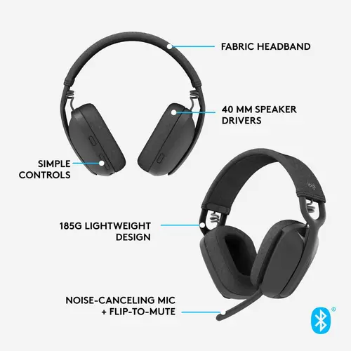 Ακουστικά, Logitech Zone Vibe 100 ασύρματα ακουστικά-GRAPHITE,A00167-BT-N/A-EMEA-914-STANDALONE - 10