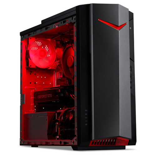 Настолен компютър, Acer Nitro N50-640, Intel Core i7-12700F (up to 4.9GHz, 25MB), 8GB DDR4(max.32GB 3200MHz), 512GB SSD PCI-e, M.2 slot free, no DVD, NVIDIA GeForce RTX 3060Ti 8GB GDDR6 256bit, 2*USB 2.0, 6*USB 3.2, 5*Audio jack, GLAN,WiFi AX & BT5.0, 500W, No OS - image 1