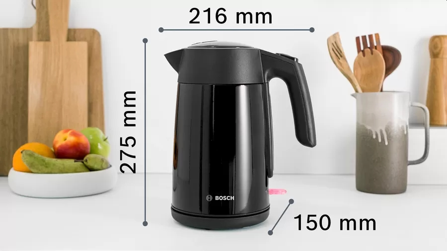 Електрическа кана, Bosch TWK7L463, Kettle, 2400 W, 1.7 l, Black - image 10