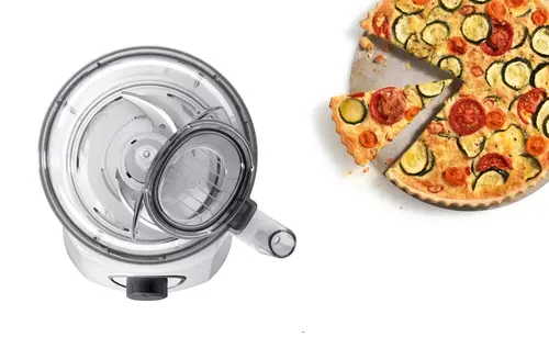 Кухненски робот, Bosch MCM3200W, Kitchen machine, MultiTalent 3, 800 W, BPA-free, plastic bowl 2.3 l , Double-sided stainless steel disc for cutting and planing, suitable for crushing ice, Dough attachment, white - image 7