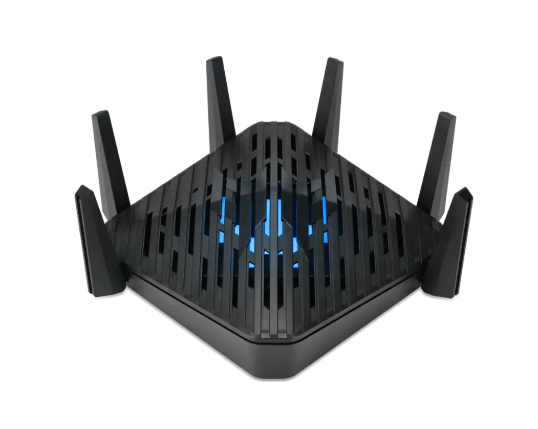 Router, Acer Predator Router Connect 6 Tri-band 2.4GHz / 5GHz /6GHz, USB3.0 Type A | FTP/Samba, Ethernet | WAN 1 X 2.5Gbps, LAN 4 x 1Gbps (Game Port)