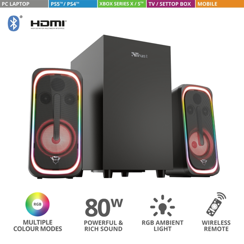 Аудио система, TRUST GXT 635 Rumax 2.1 RGB Bluetooth Speaker Set - image 8