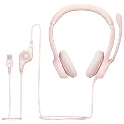 Слушалки, Logitech H390 USB Computer Headset - ROSE - USB - N/A - EMEA-914