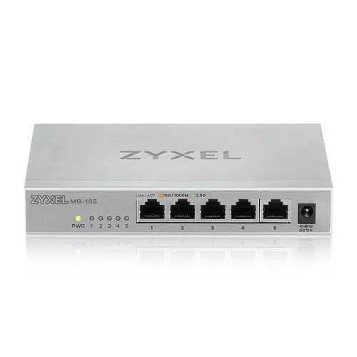 Комутатор, ZyXEL MG-105, 5 Ports, Desktop, 2.5G MultiGig unmanaged Switch - image 1