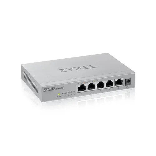 Комутатор, ZyXEL MG-105, 5 Ports, Desktop, 2.5G MultiGig unmanaged Switch