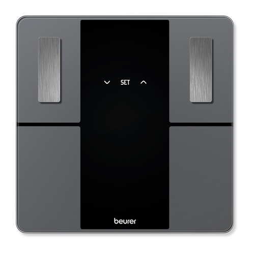 Везна, Beurer BF 500 BT diagnostic bathroom scale in black, titanium-coated stainless steel electrodes, extra-large magic display 40mm, Weight, body fat, body water, muscle percentage, bone mass, AMR/BMR calorie display; BMI calculation; Bluetooth; 180 kg / 100 - image 2