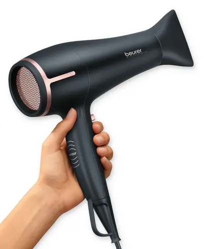 Сешоар, Beurer HC 60 Hair dryer, ECO technology: 1400 watt consumption with 2000 watt output, Touch sensor, Ion function, 3 heat settings,2 blower settings, Volume diffuser, Cold air, Overheating protection; Slim professional nozzle - image 2