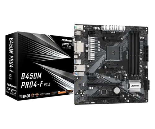 Дънна платка, ASROCK B450M PRO4-F R2.0 / AM4