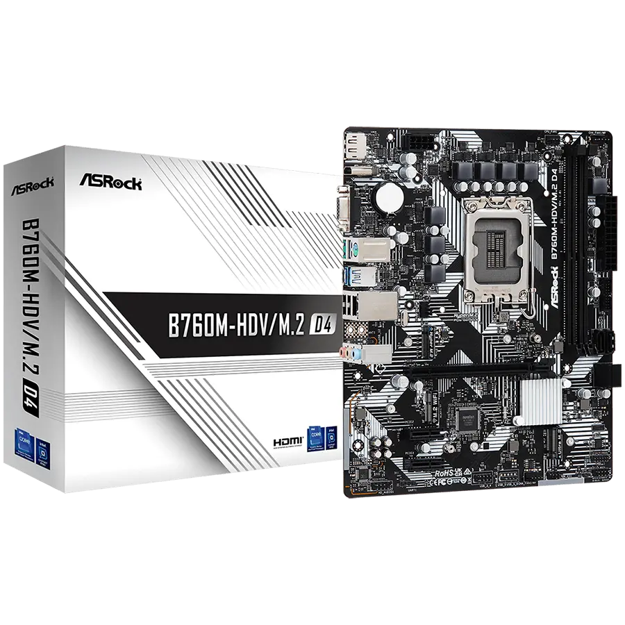 Placă de bază, ASROCK B760M-HDV/M.2 D4