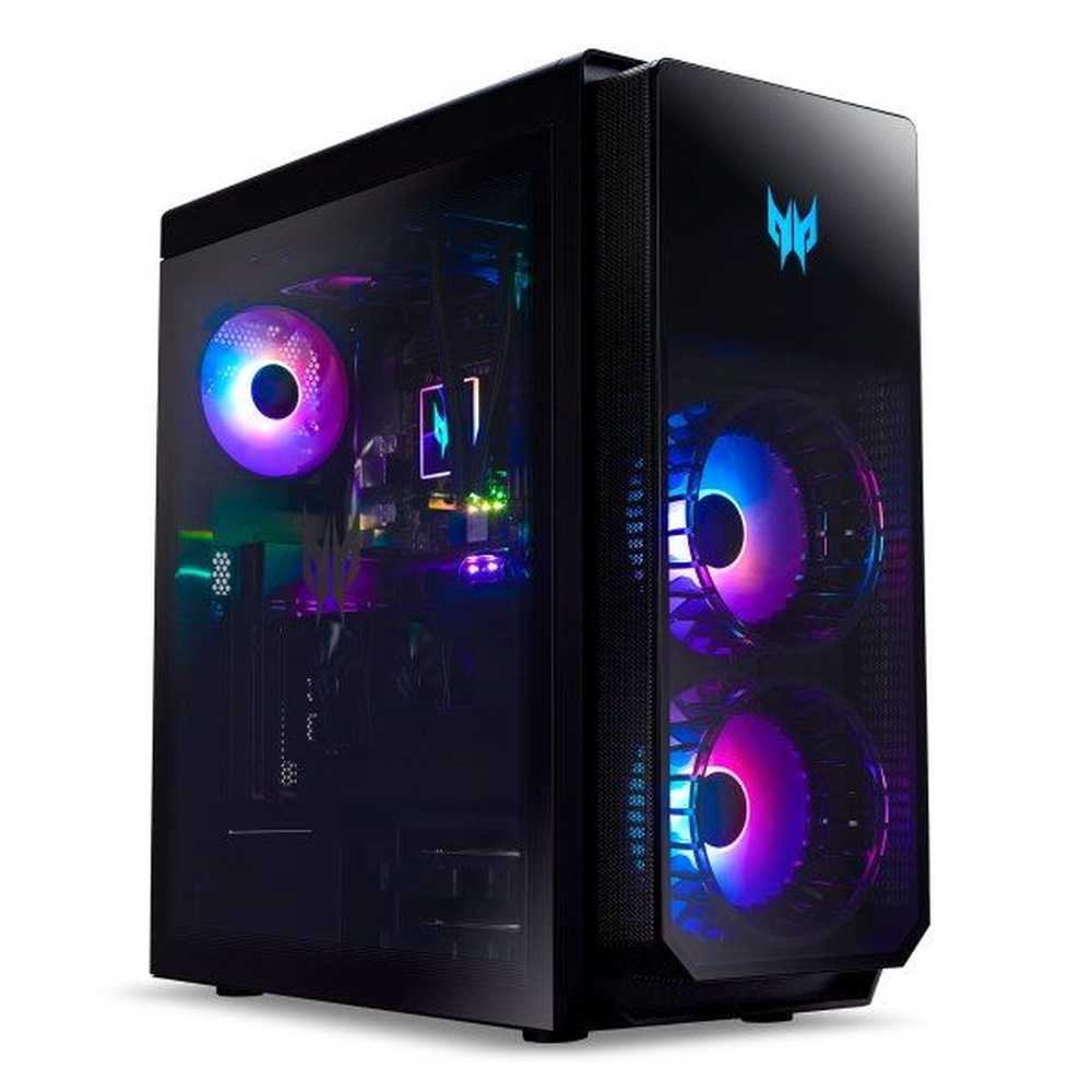 Настолен компютър, Acer Predator PO7-640, Intel Core i7-12700K (2.70GHz up to 5.00GHz, 25MB), 2*8G DDR5 4800MHz DDR5,1024GB PCIe SSD, M.2 slot free, GeForce RTX 3080 10GB GDDR6, 4*USB 2.0, 4*USB 3.2, 5*Audio jack, WIFI 6E, BT, 800W, Tempered Glass Side+Acer Nitro VG270Sbmi - image 2