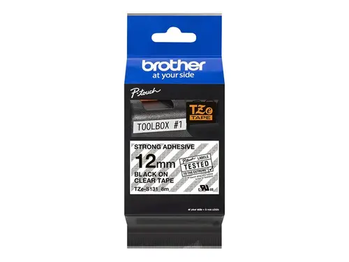 Консуматив, Brother TZe-S131 Black On Clear Adhesive Tape, 12mm, 8m - image 4