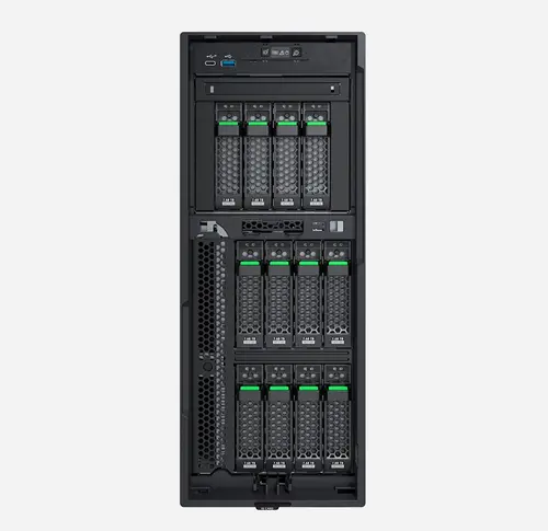Сървър, Fujitsu PRIMERGY TX1330 M5,  Intel Xeon E-2388G, 1x32GB U 3200 2R, Basic kit 8x2.5" SAS/SATA Hot-plug, 2x SSD M.2  Drives, eLCM Activation License preloaded, 500W modular Power Supply Module , hot plug, titanium (96% efficiency), FTS wide / FTS - image 2