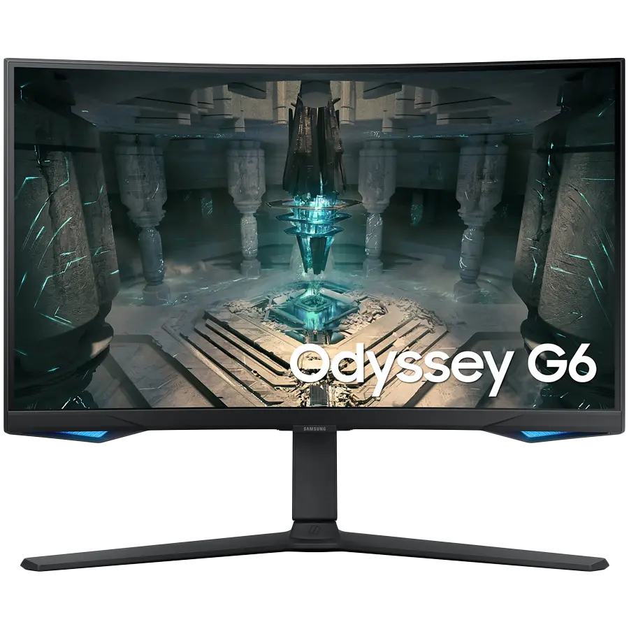Монитор, Samsung 27BG650 27" Odyssey G6 Smart, Curved 1000R, VA, 240 Hz, 1 ms GTG, 2560x1440, 350 cd/m2, 2500:1 Contrast, Eye Saver, Flicker Free, AMD FreeSync Premium Pro, DP 1.4, 2xHDMI 2.1, 2xUSB, Wi-Fi, Bluetooth, Speakers, Tizen, Black