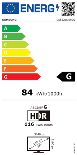 Телевизор, Samsung 55" 55AU7092 4K UHD LED TV, SMART, 3xHDMI, USB, WiFi, Bluetooth 4.2, Tizen, Dark Gray - image 4