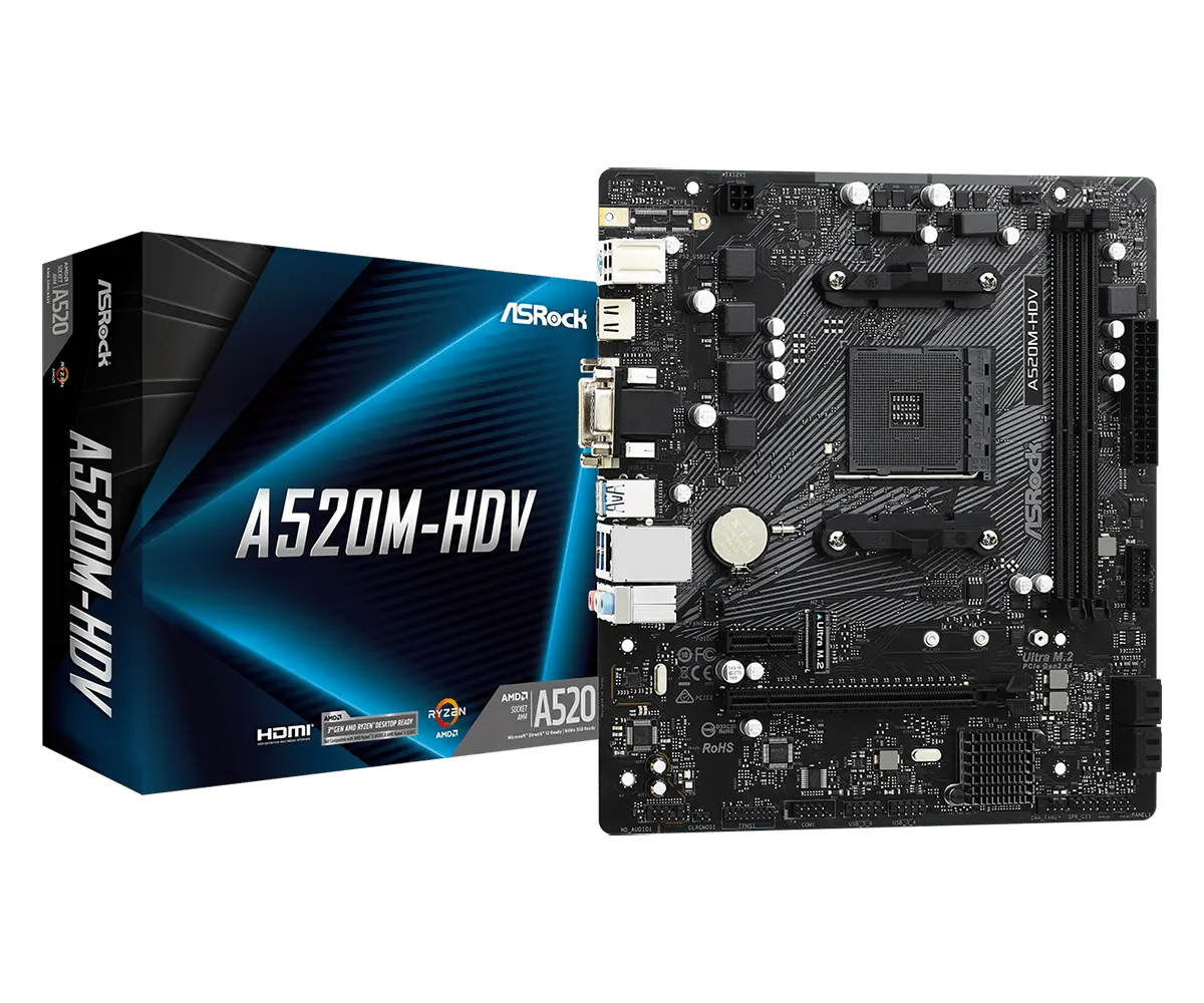 Дънна платка, ASROCK A520M-HDV /AM4