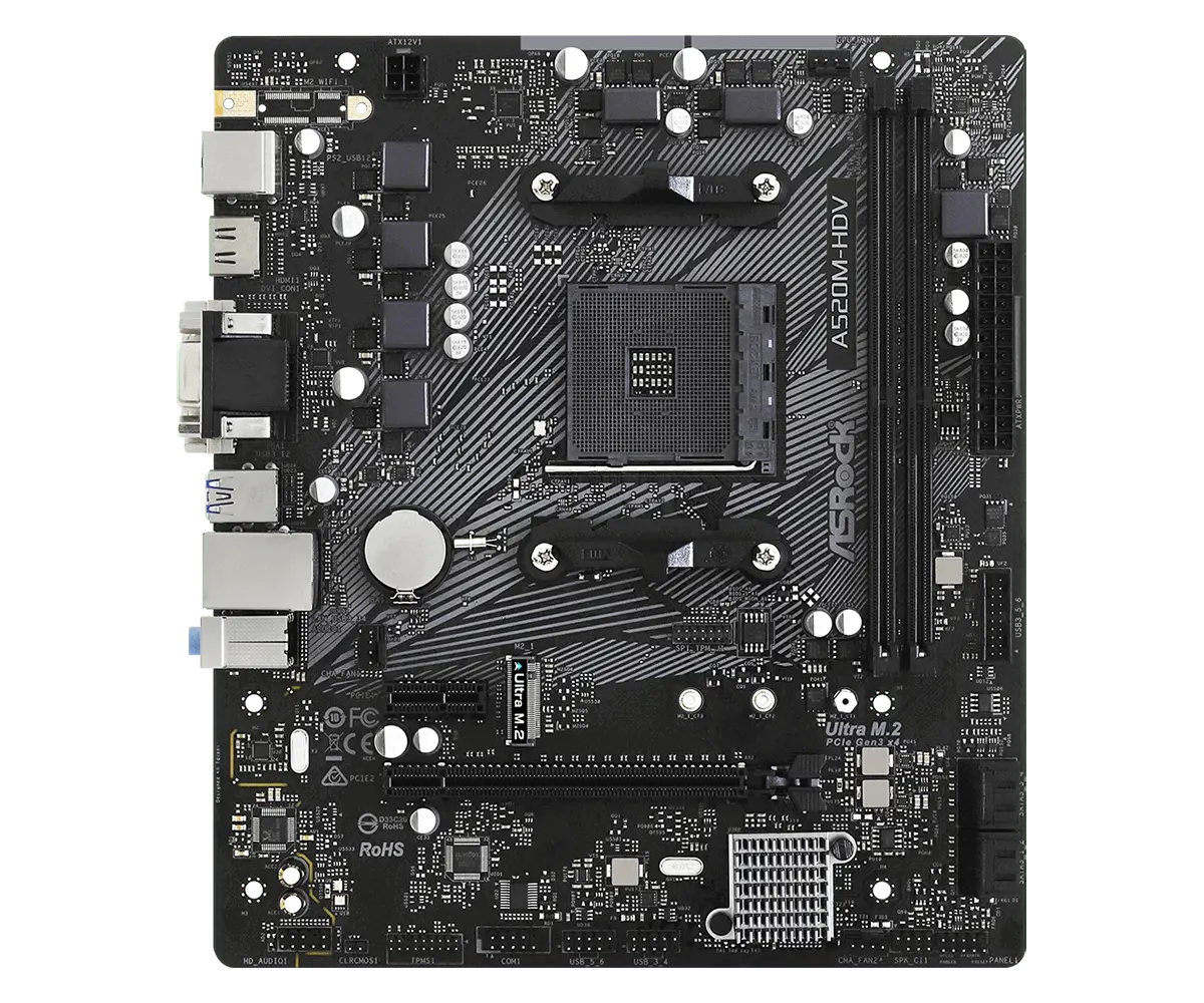 Placă de bază, ASROCK A520M-HDV /AM4 - image 1