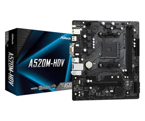 Placă de bază, ASROCK A520M-HDV /AM4 - 4