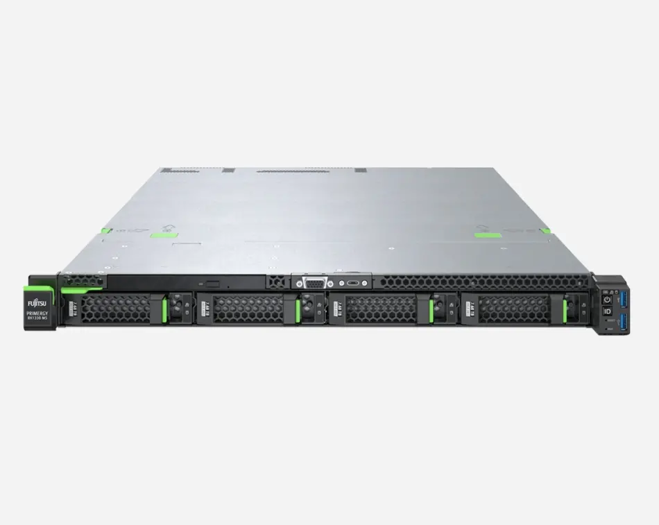 Сървър, Fujitsu PRIMERGY RX1330 M5, Intel Xeon E-2388G, 1x32GB U 3200 1R, Basic kit 4x2.5" SAS/SATA Hot-plug, 2x SSD M.2  Drives, Rack Mount kit, IRMCS6 ELCM Lic, 500W modular Power Supply Module , hot plug, titanium (96% efficiency), FTS wide/FTS, No power cord - image 3