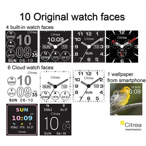 Смарт часовник Citrea Black 1.3" Heart Rate - X00A-001VY - image 4