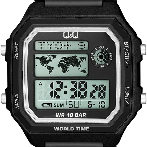 Ceas digital pentru bărbați Q&Q World Time - M196J001Y - 2