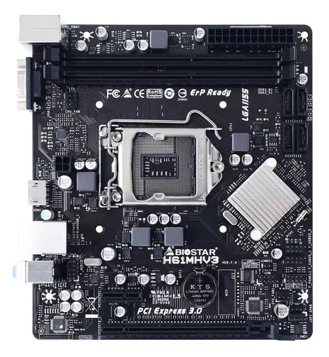 Μητρική πλακέτα BIOSTAR H61MHV3, Intel H61, sock. 1155, Ver 7.0 - 1