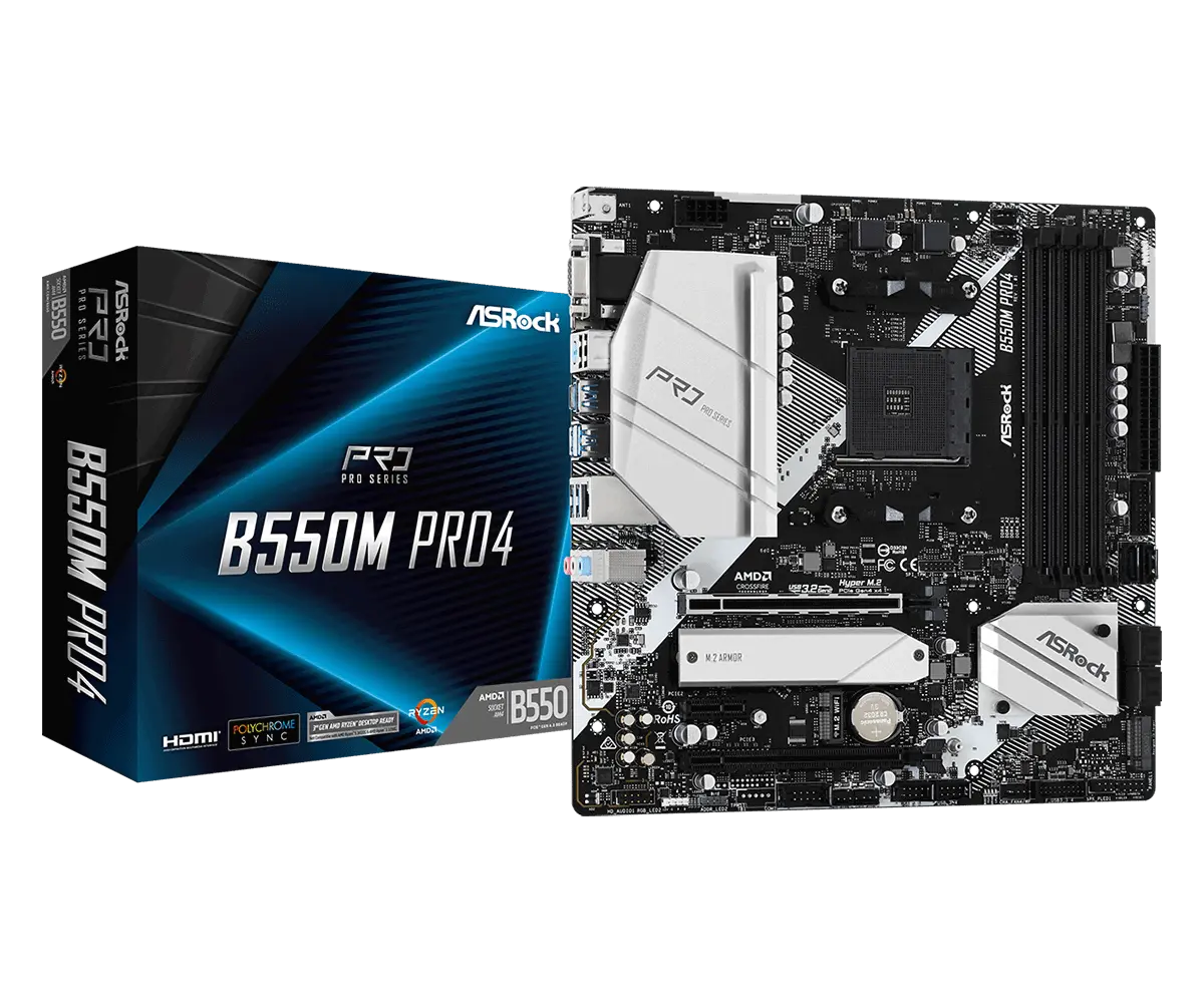 Μητρική πλακέτα ASRock B550M Pro4, AM4, 4xDDR4