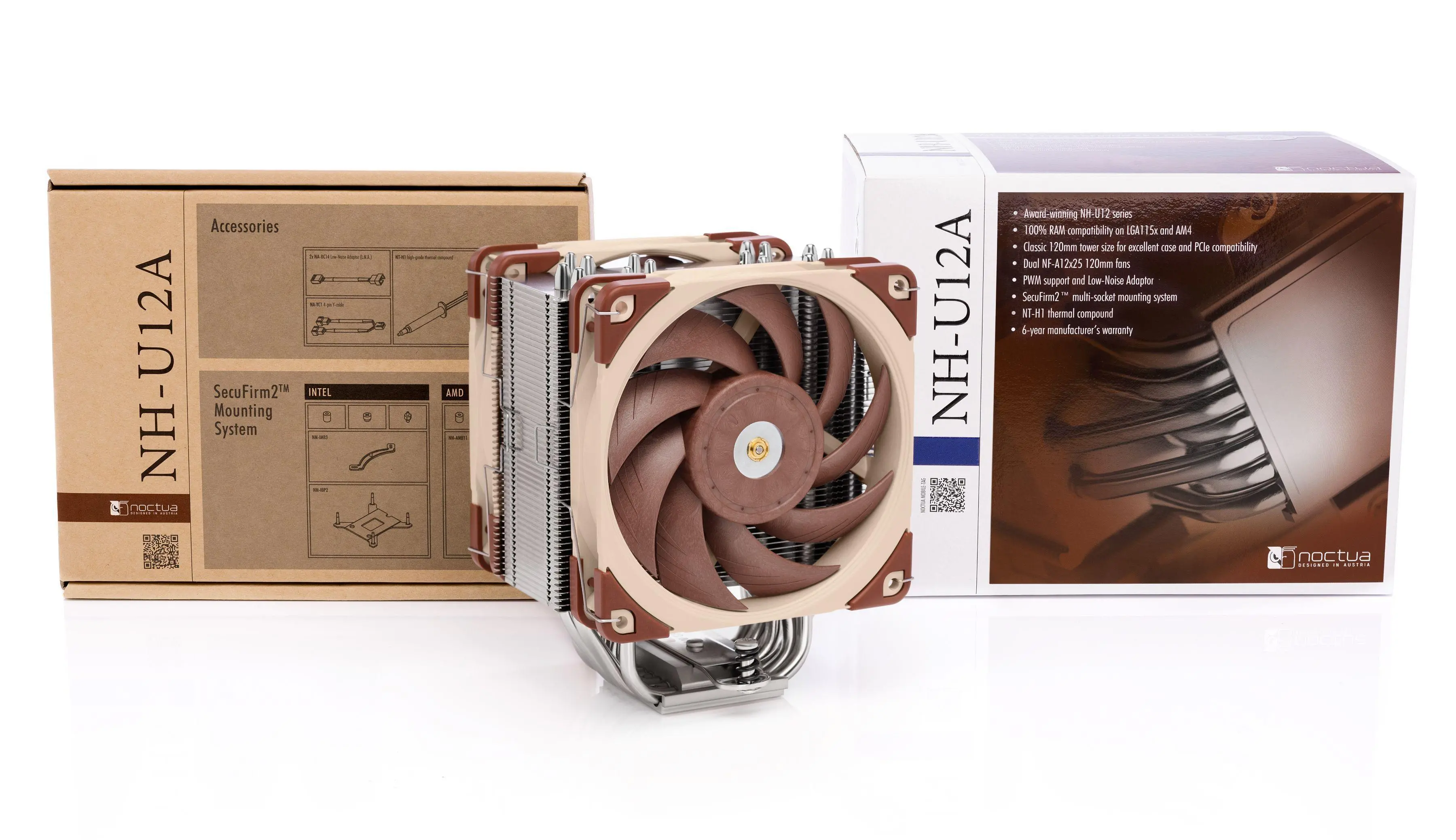 Noctua охладител CPU Cooler NH-U12A Dual Fans - LGA1700/1200/2066/AM4 - image 3