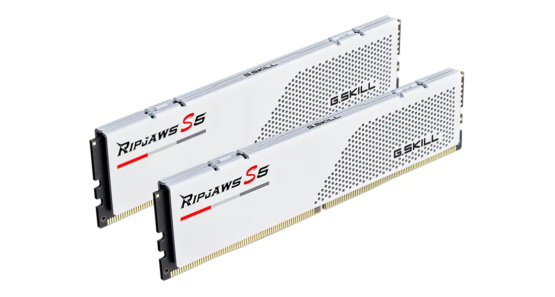 Памет G.SKILL Ripjaws S5 White, 32GB(2x16GB), DDR5, PC5-41600, 5200MHz, CL36, F5-5200J3636C16GX2-RS5W - image 1